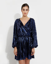 VESTIDO AZUL PLISADO